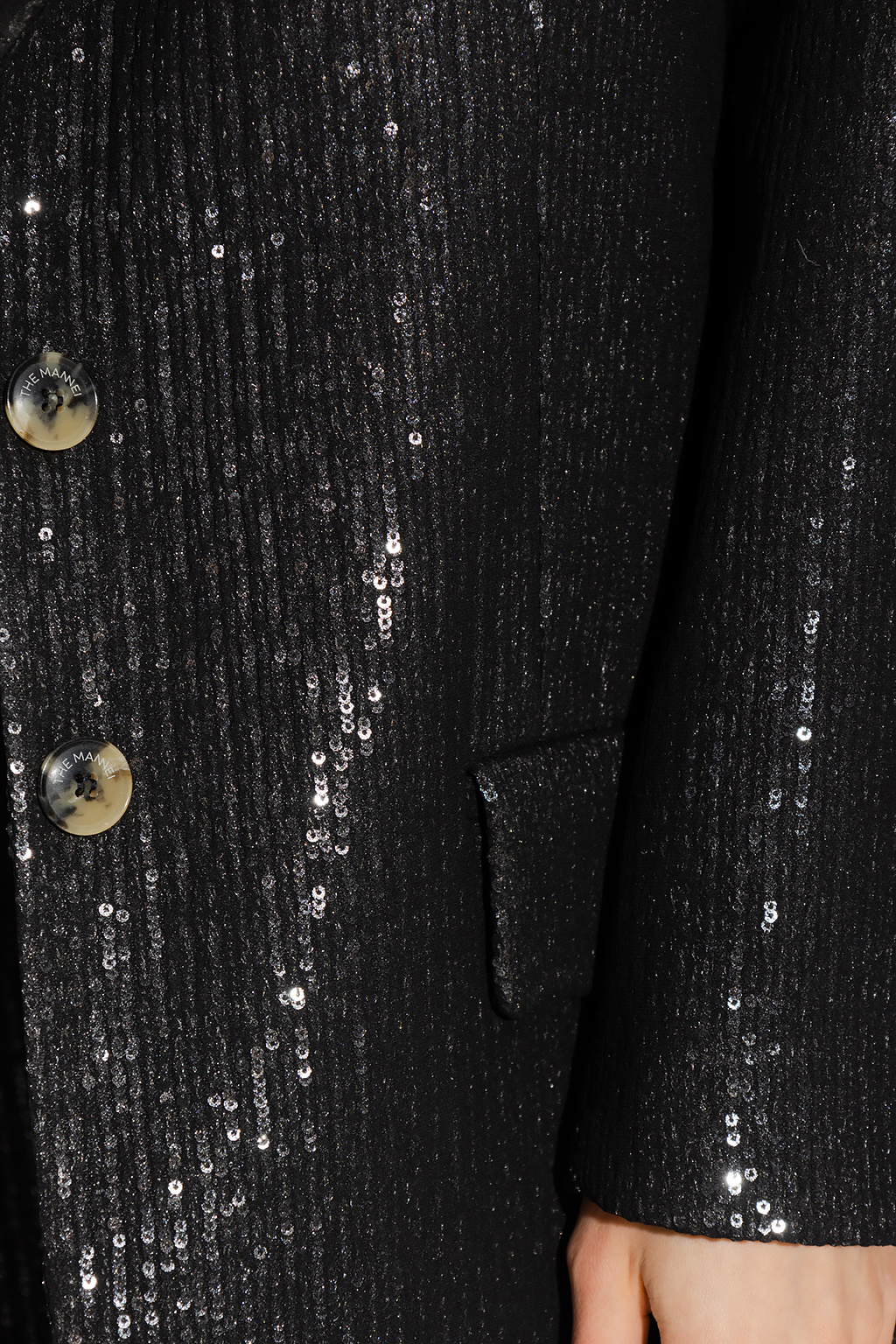 ジャケット THE MANNEI FW22 BLAZER ELJAS (ELJAS_B_BLACK) Black 'Eljas' sequinned blazer The Mannei - M Activate Tour